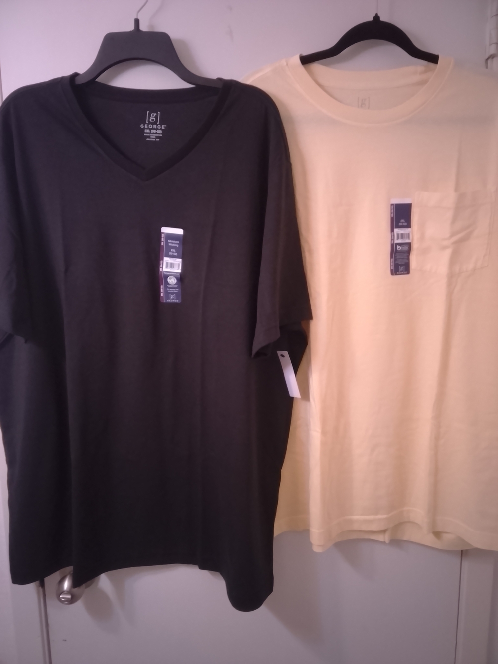 George Men's V-Neck and Crew Neck T-Shirts - Black & Yellow